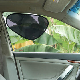 TFY sun visor extender installed on a car side window demonstrating glare reduction while driving