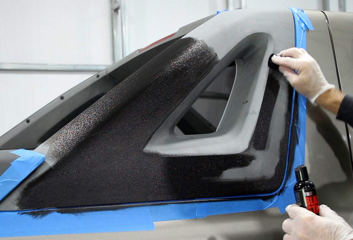 That Stuff applied to dashboard trim highlighting indoor use and non-greasy result