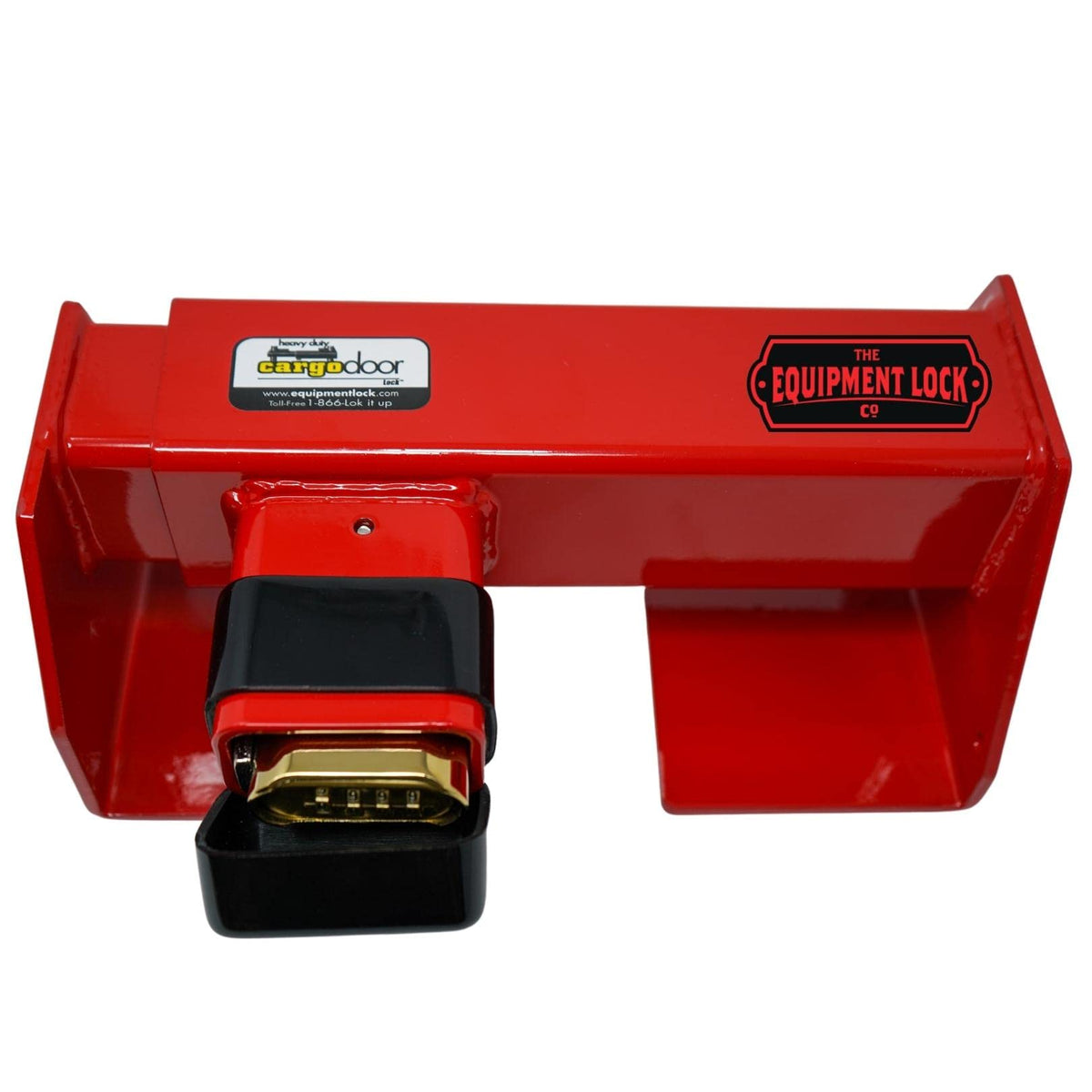 THE EQUIPMENT LOCK COMPANY front view on trailer doors showing secure clamp benefit