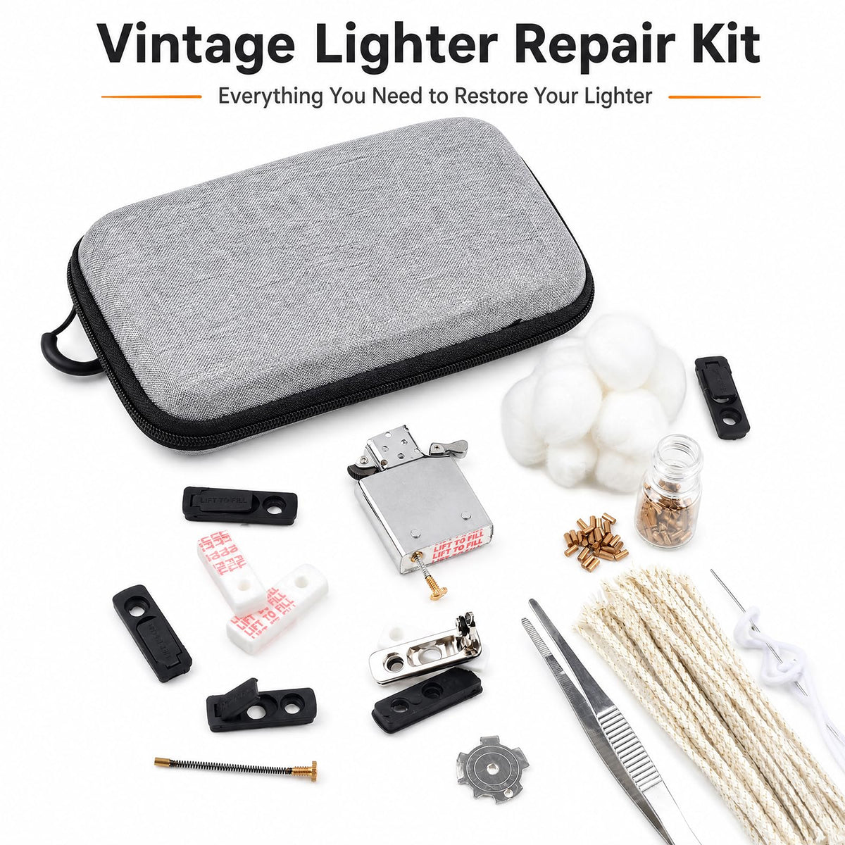 The Left Bridge flints and spring close-up ensuring consistent ignition benefit