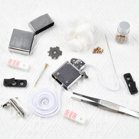 The Left Bridge kit in a hand for scale illustrating compact, travel-ready convenience