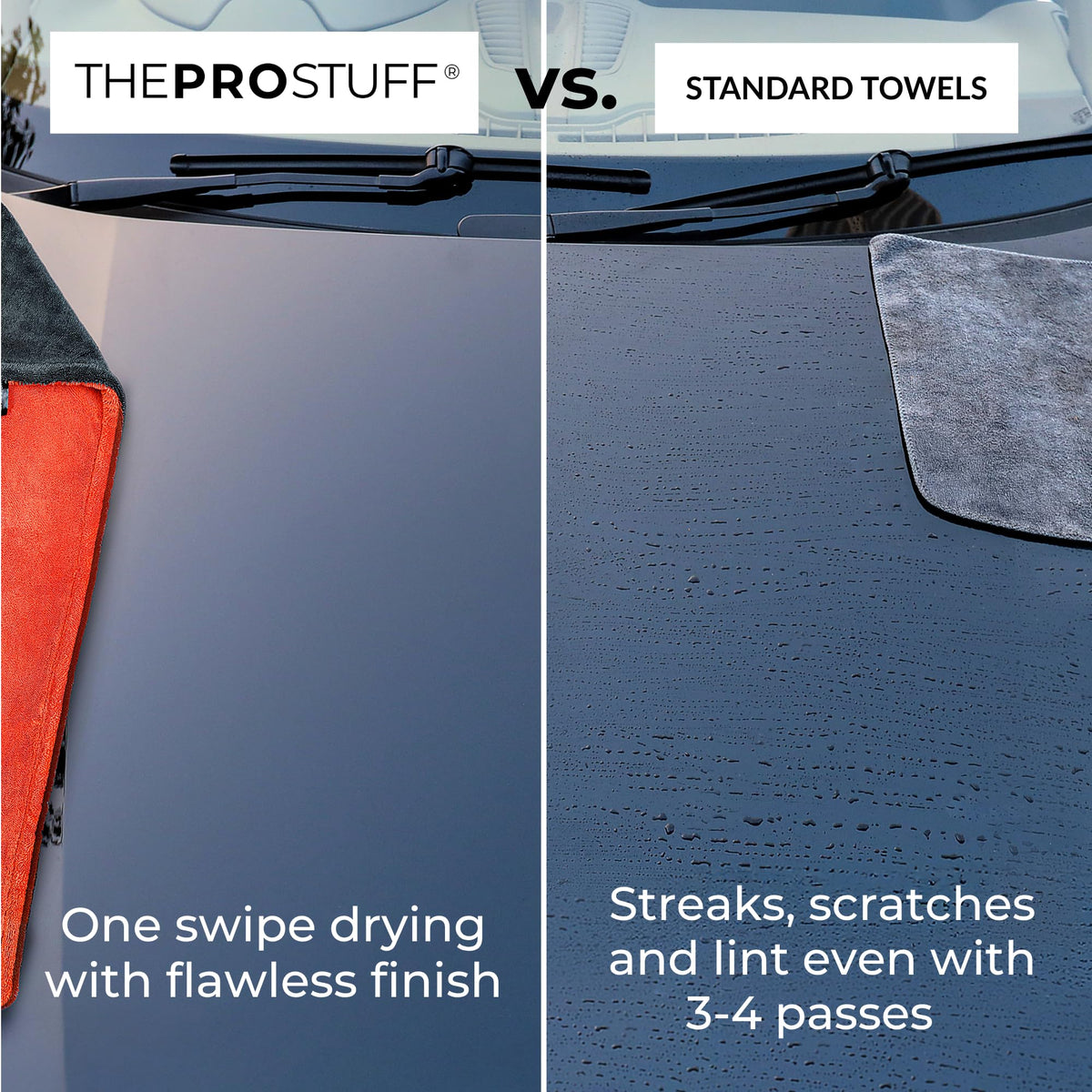 The Pro Stuff soaking a water pool to demonstrate fast water pickup