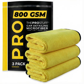 The Pro Stuff front packaging showing 3 towels and branding for reliable detailing