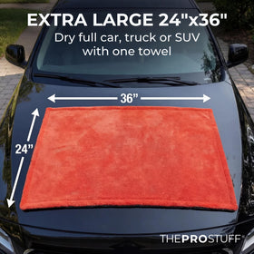 The Pro Stuff fully spread 24x36 towel illustrating large coverage and speed