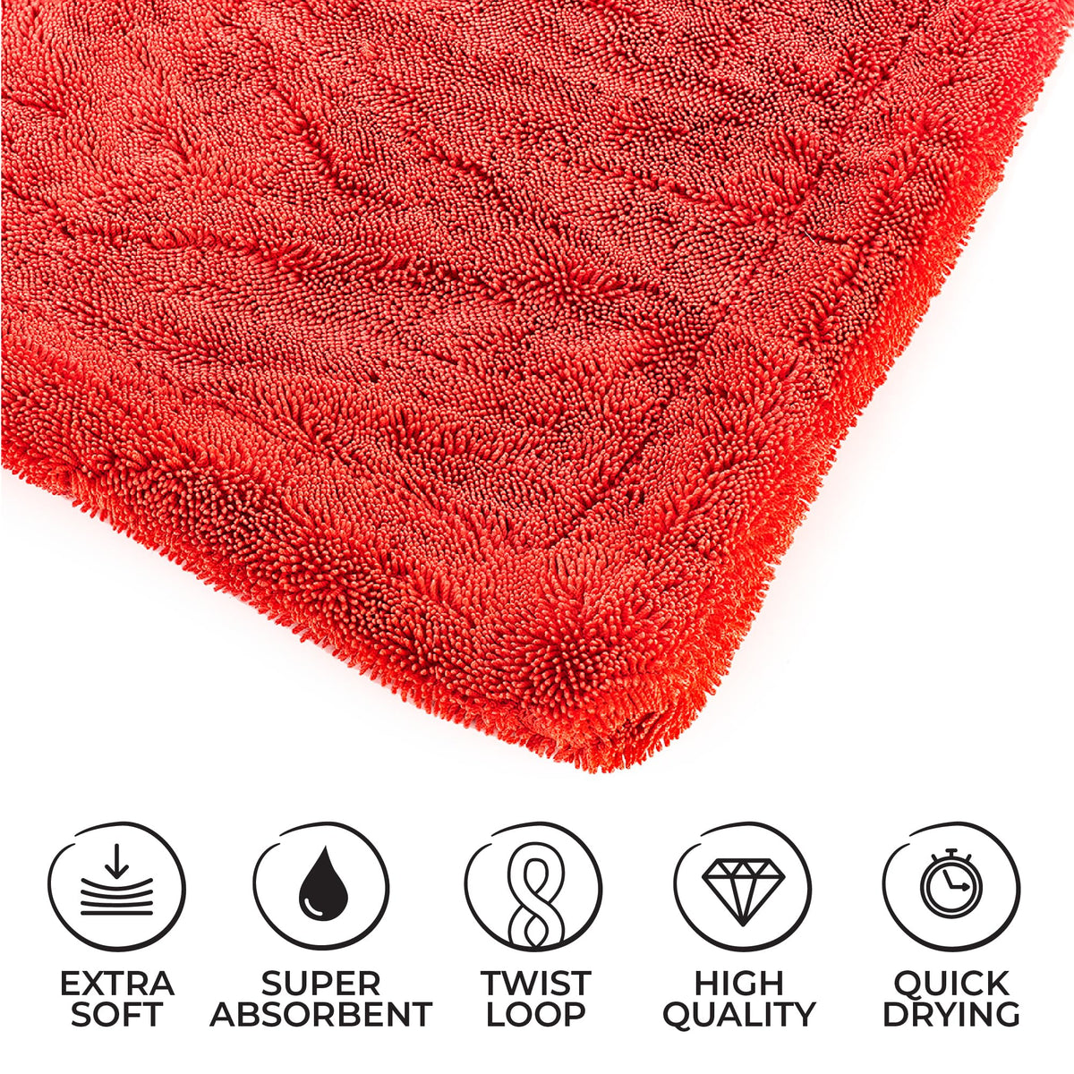 The Rag Company close-up of twist-loop texture for superior water pickup