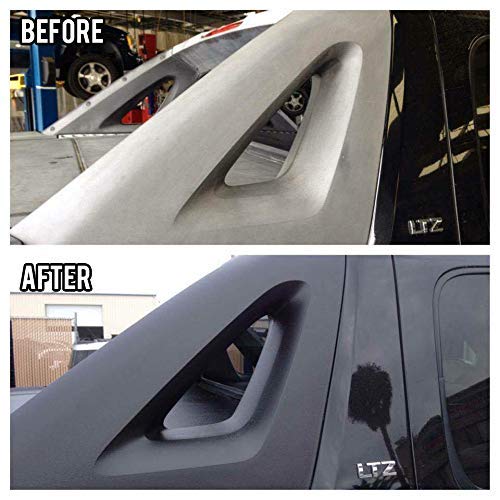 The Rag Company split view before and after trim restoration showing improved depth