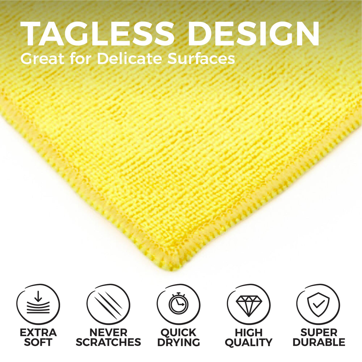 The Rag Company close-up terry texture showing dense fibers and absorbency