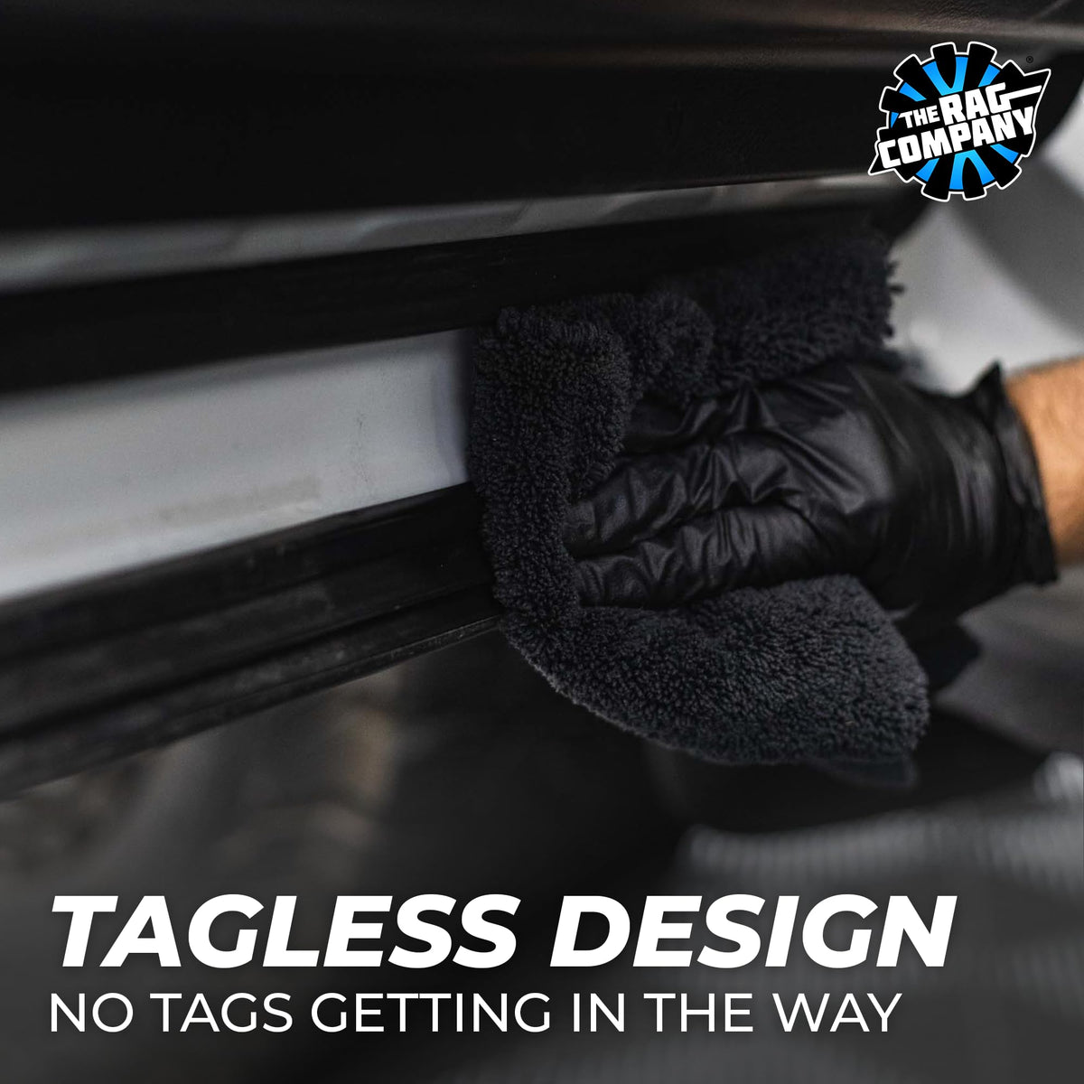 Buffing car paint with The Rag Company towel revealing improved gloss and clarity