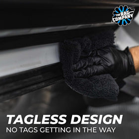Buffing car paint with The Rag Company towel revealing improved gloss and clarity