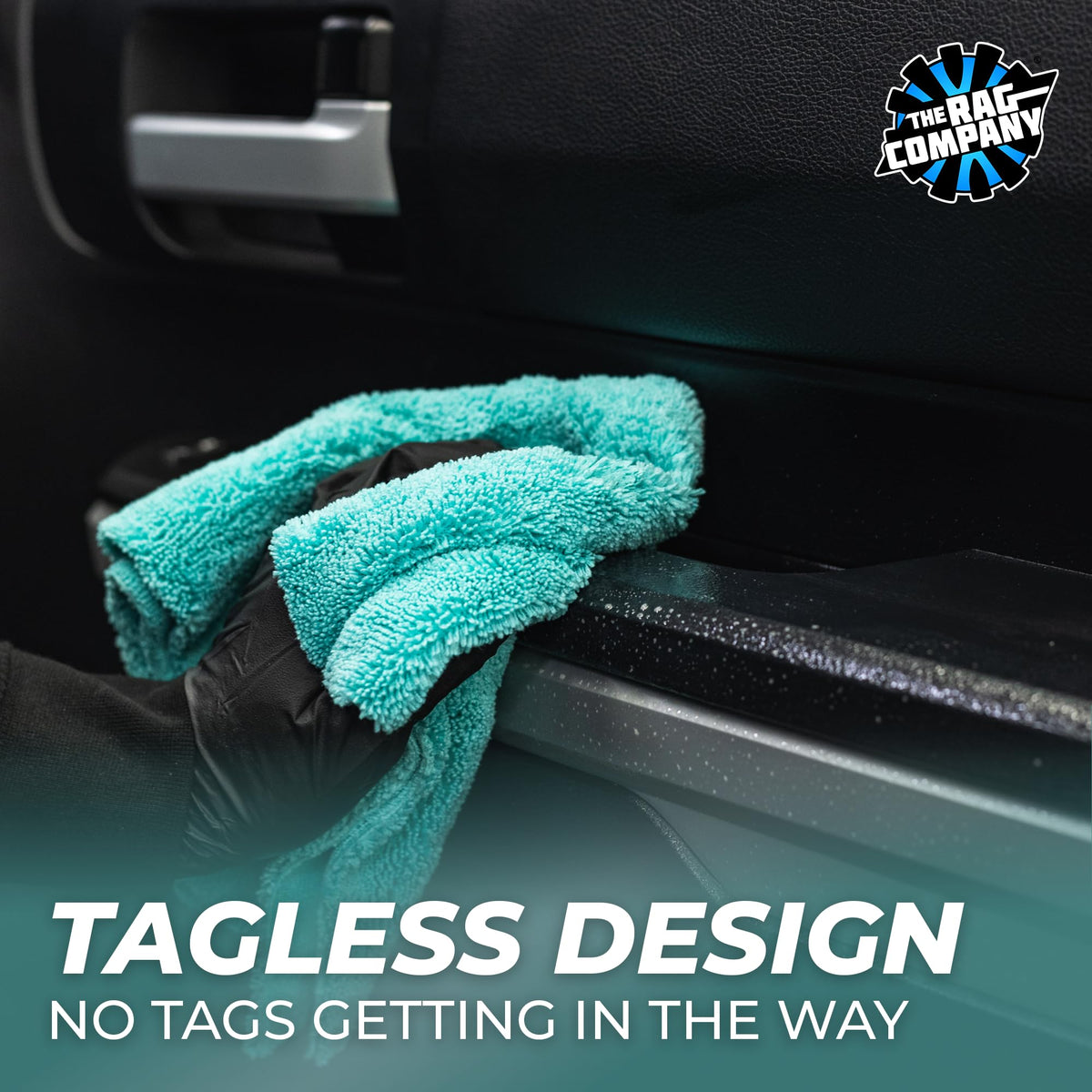 The Rag Company towel removing wax from car paint to reveal cleaner, smoother surface