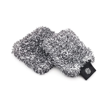 The Rag Company front view of mitt and pad showing contents and packaging advantage