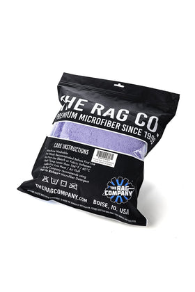 Hand holding The Rag Company 16x16 towel showing scale and comfortable handling