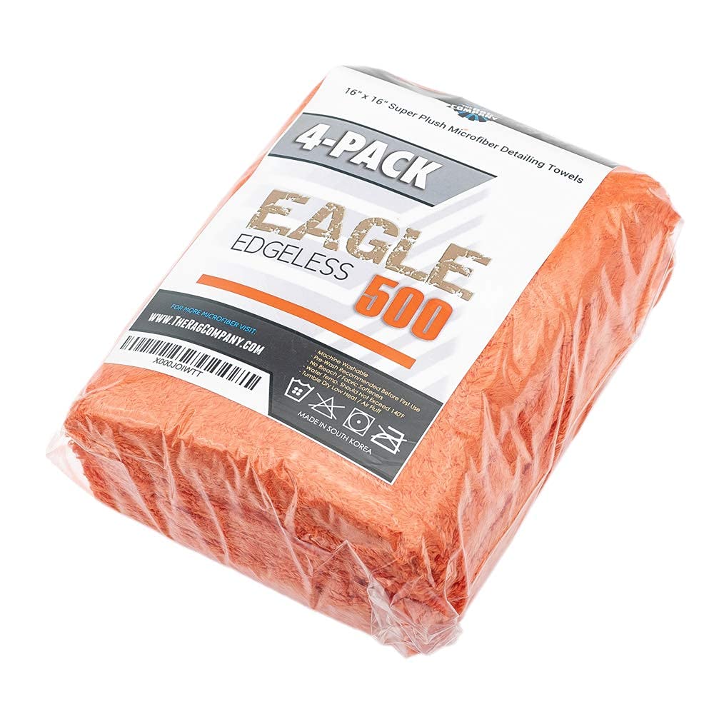 The Rag Company towel polishing car paint for streak-free shine and protection