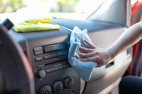 The Rag Company towel cleaning dashboard without leaving lint or streaks