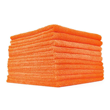 The Rag Company edgeless 365 front packaging showing 10-pack and orange towels for value
