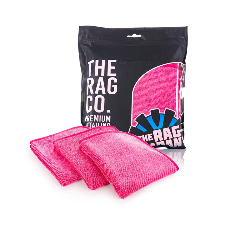 The Rag Company FTW front pack view showing 3 pink towels, fast visibility