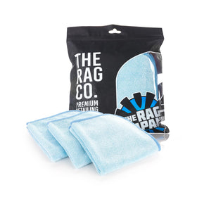 The Rag Company FTW front pack shows product and bright light-blue color benefit streak-free cleaning