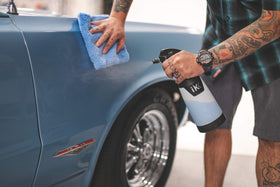 The Rag Company iK Multi TR 1 in-use during automotive detailing delivering consistent spray coverage