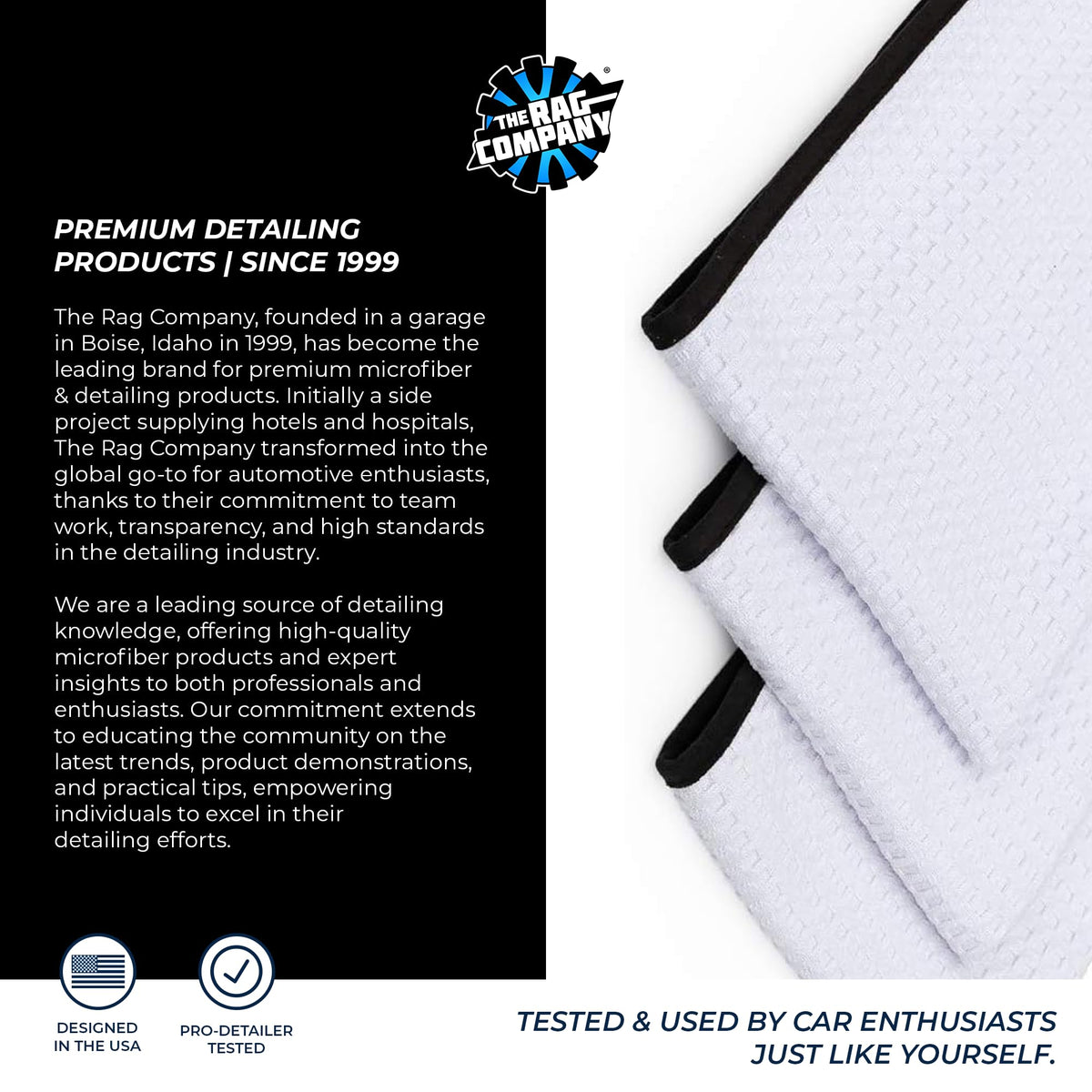 The Rag Company towel in laundry basket illustrating easy care and long-lasting durability