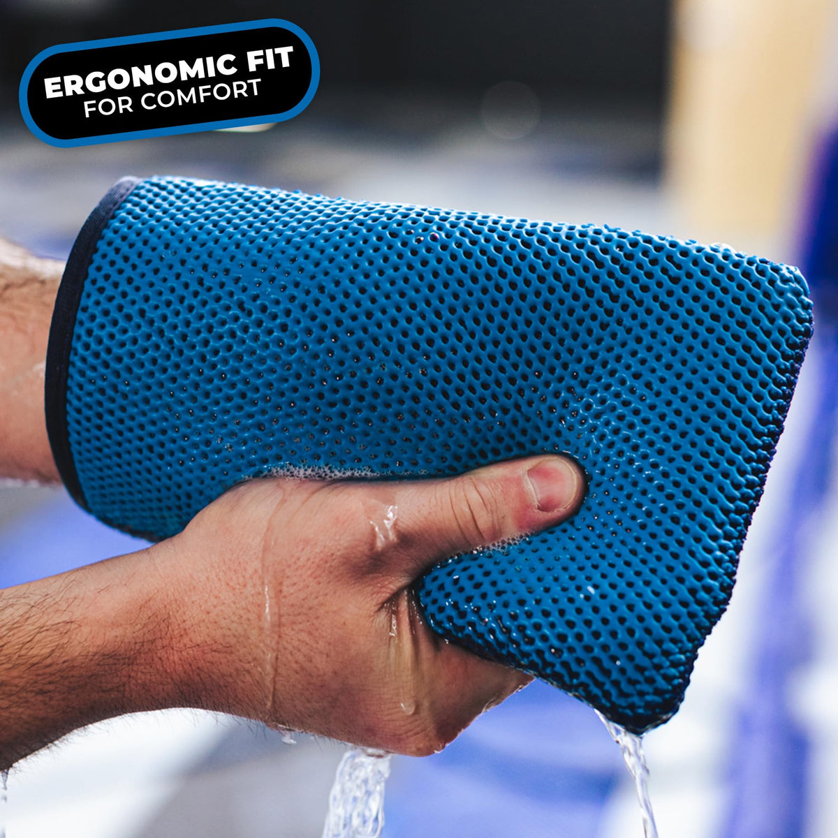The Rag Company mitt in a detailing scene showing professional results benefit