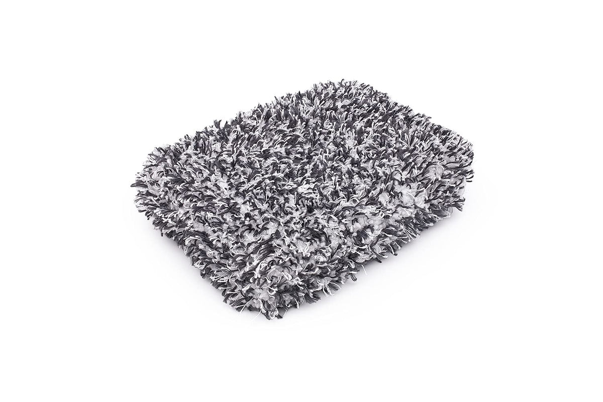 The Rag Company mitt twist-loop interior closeup trapping dirt safely
