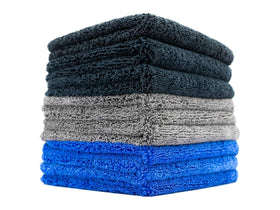 The Rag Company front pack showing nine Spectrum 420 Dark towels and color variety