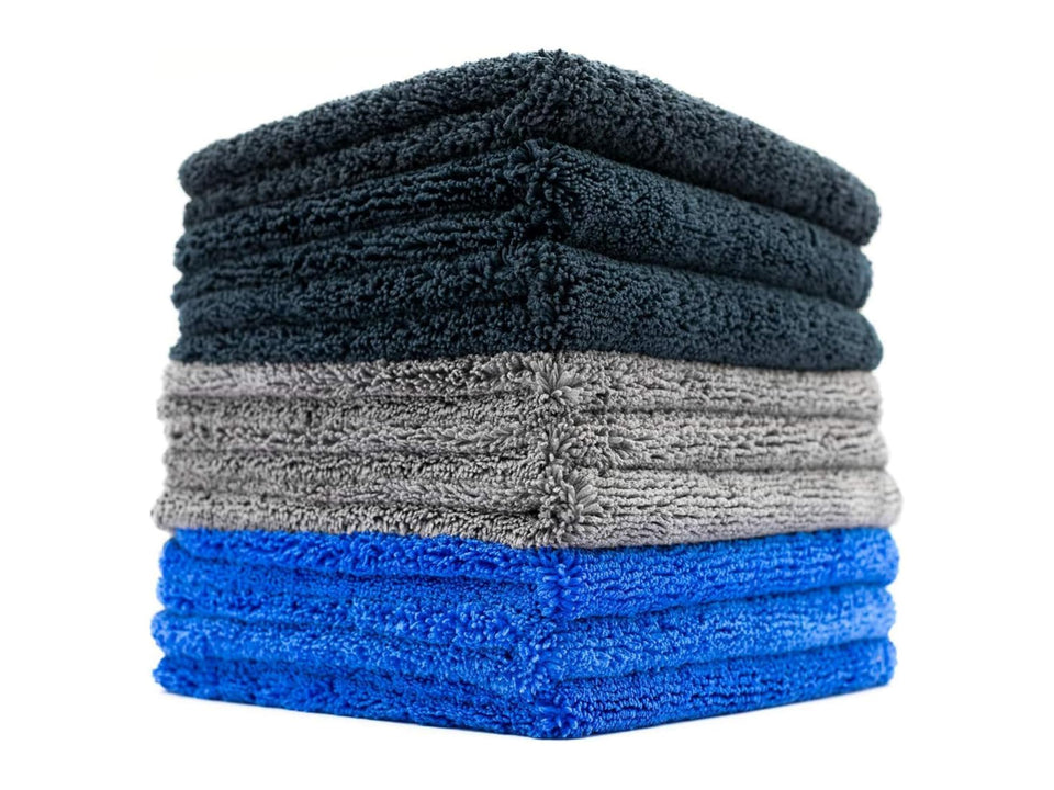 The Rag Company front pack showing nine Spectrum 420 Dark towels and color variety