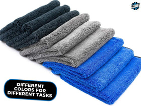 Short terry side detail of Spectrum 420 Dark towel removing excess product cleanly