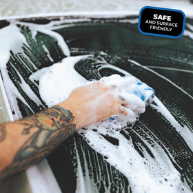 The Rag Company wet scrubber with lubricant showing glide and reduced friction benefit