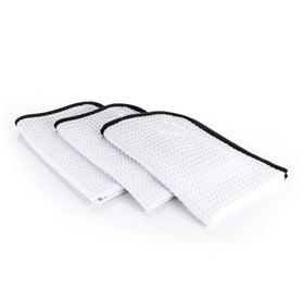 The Rag Company waffle weave close-up showing texture and high absorbency for fast drying