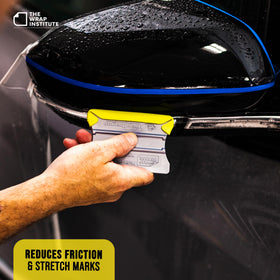 THE WRAP INSTITUTE adhesive-back detail ensuring secure pad attachment