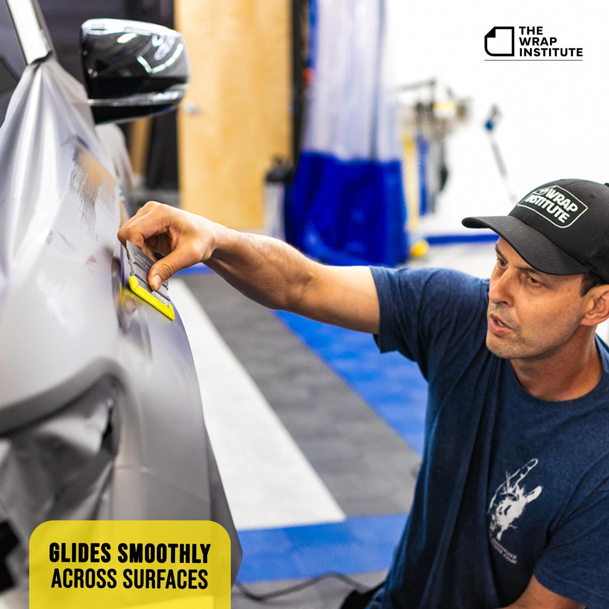 THE WRAP INSTITUTE smoothing chrome trim without scuffing for neat finish