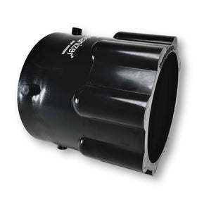 THE FITRV.COM Americanizer connected to RV sewer hose showing tidy waste transfer