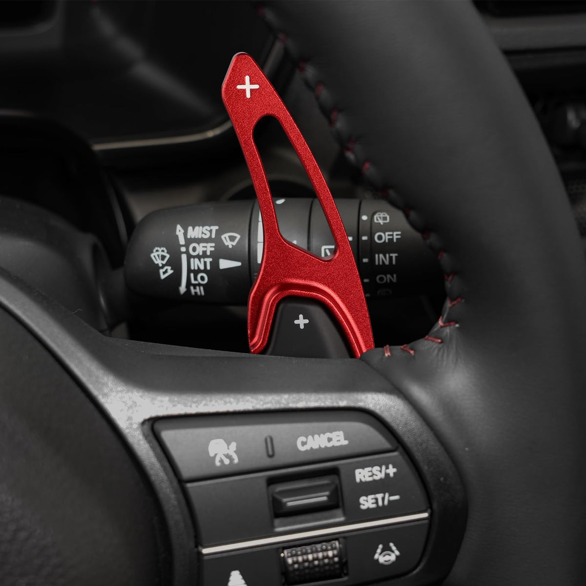 Thenice installed on Honda Civic steering wheel improving fingertip reach