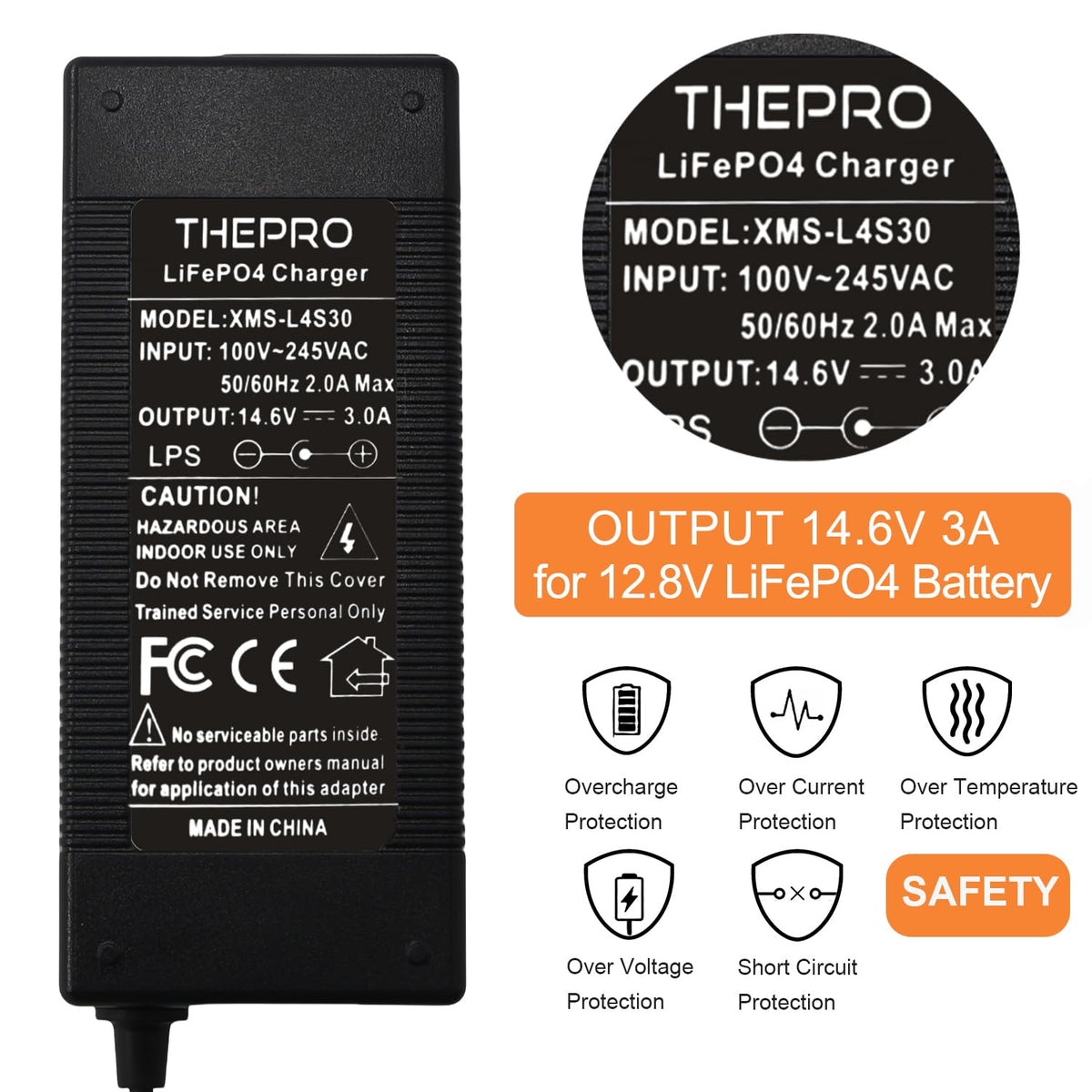 THEPRO connector and clamps detail showing robust leads and secure battery connection