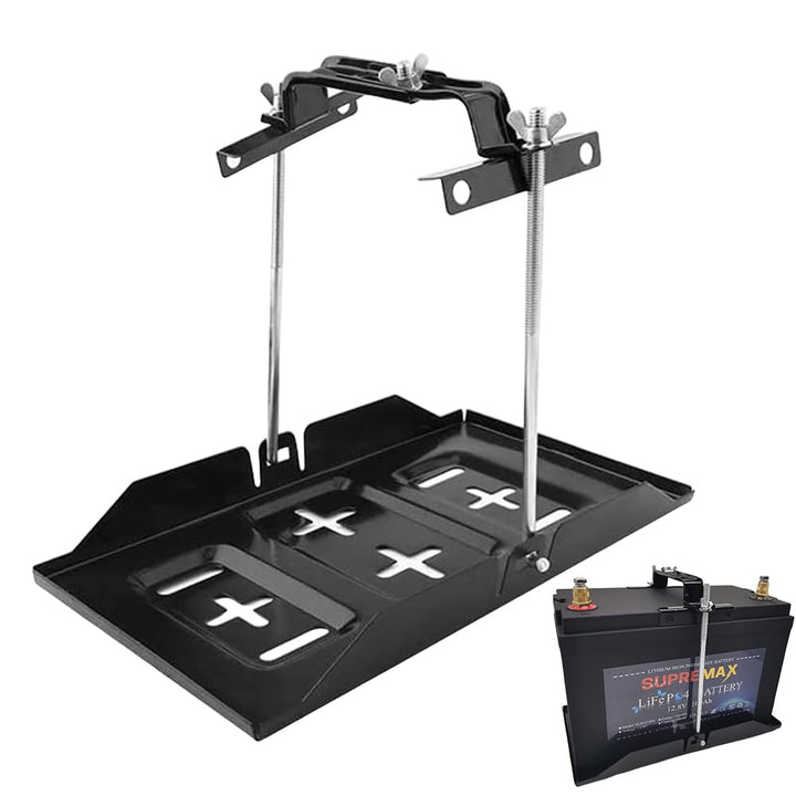 THEPRO front view of steel battery tray showing solid construction and fit