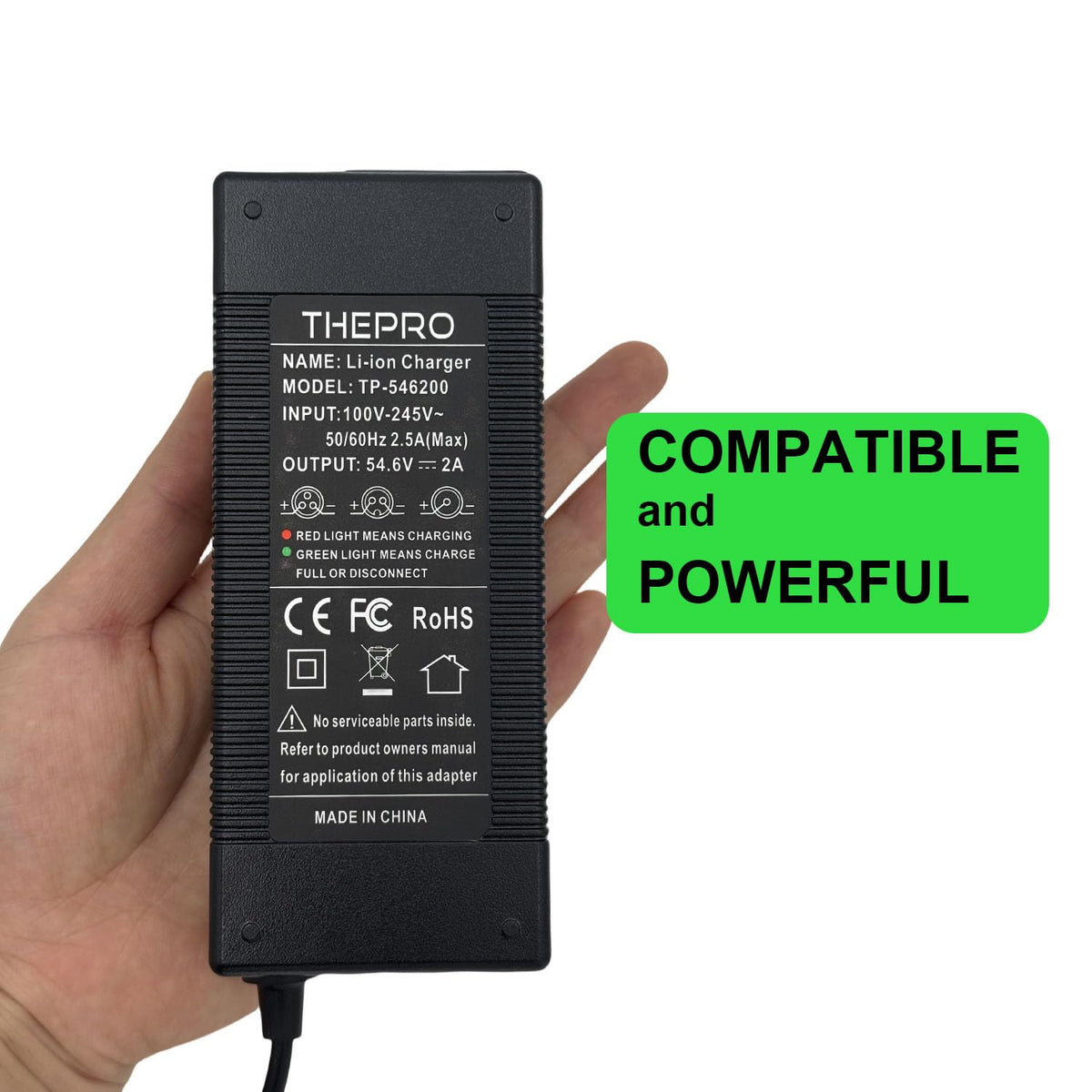 THEPRO connected to an electric bike demonstrating reliable charging