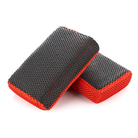 The Rag Company front packaging showing two red and black scrubbers, convenient two-pack