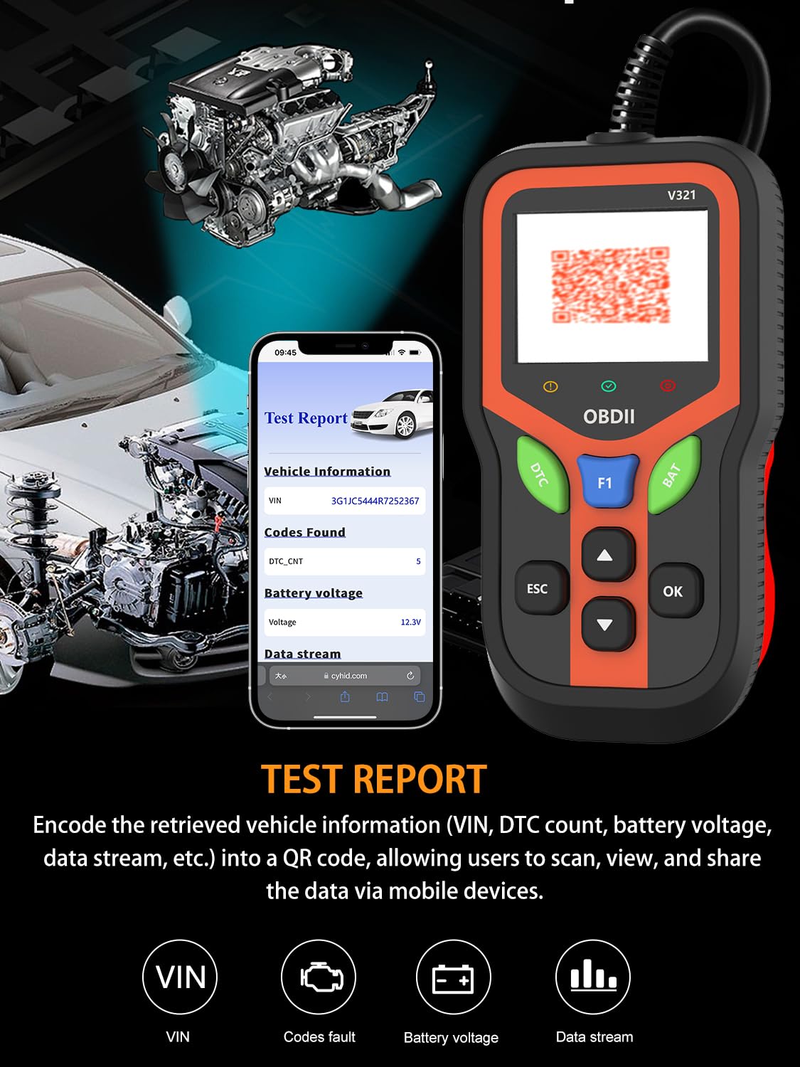 ThermoHalo mobile sync showing cloud report QR code for printable records