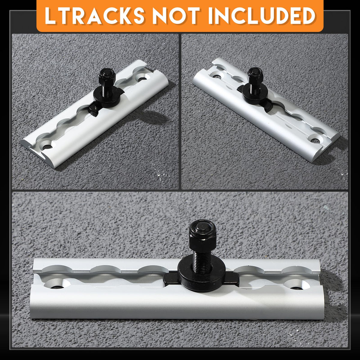 Therwen stud installed in L-track rail demonstrating a secure anchor point