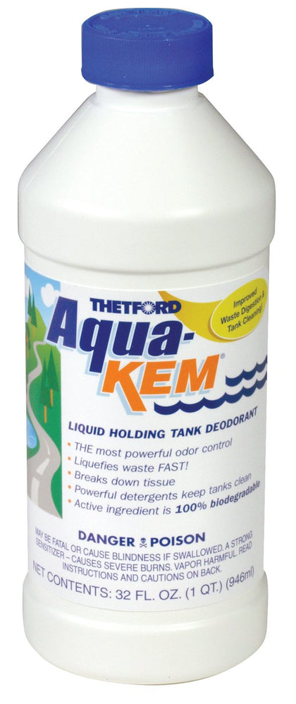 Thetford Aqua-KEM bottle front label showing product and scent benefits