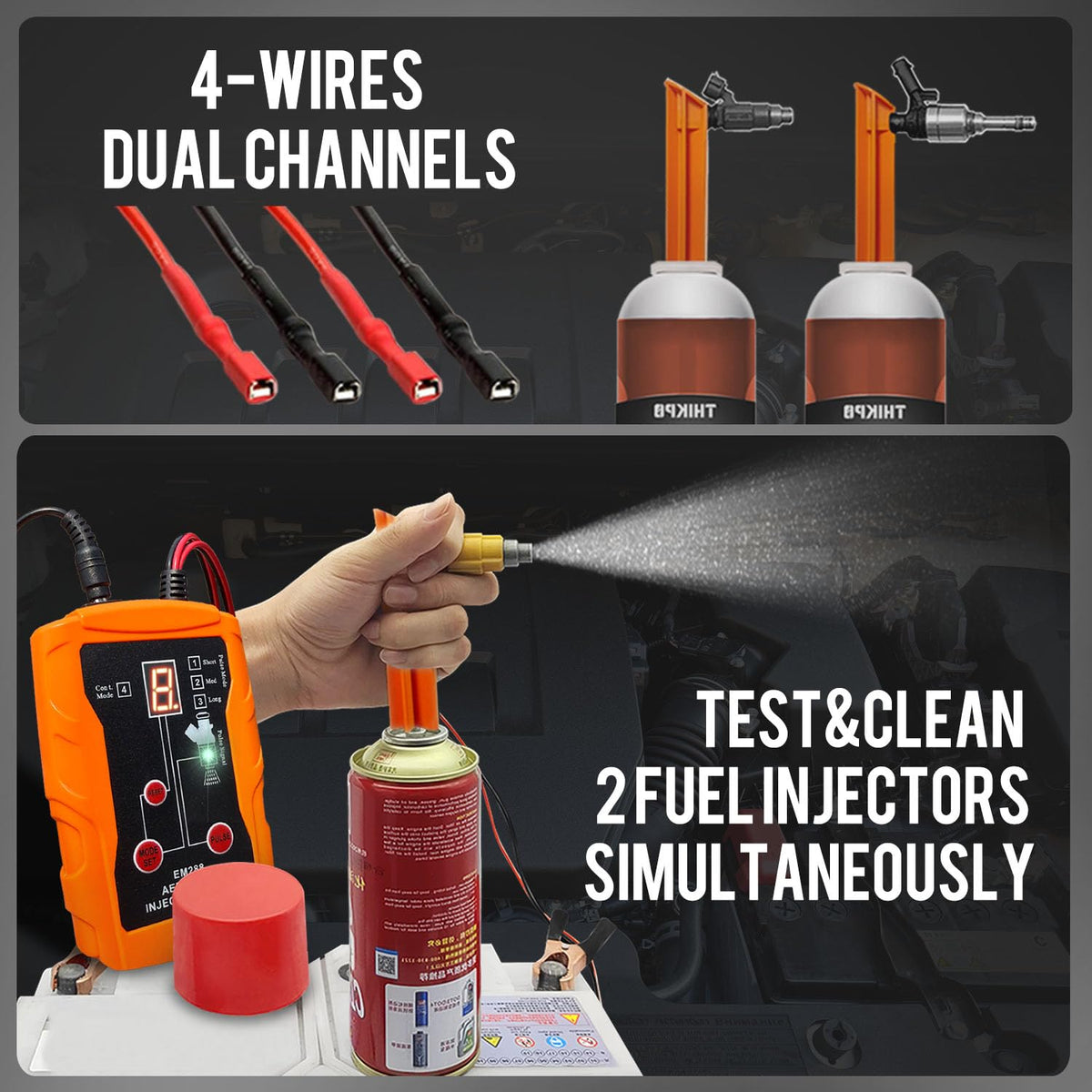 THIKPO cleaning adapters displayed by size for compatible injector sealing
