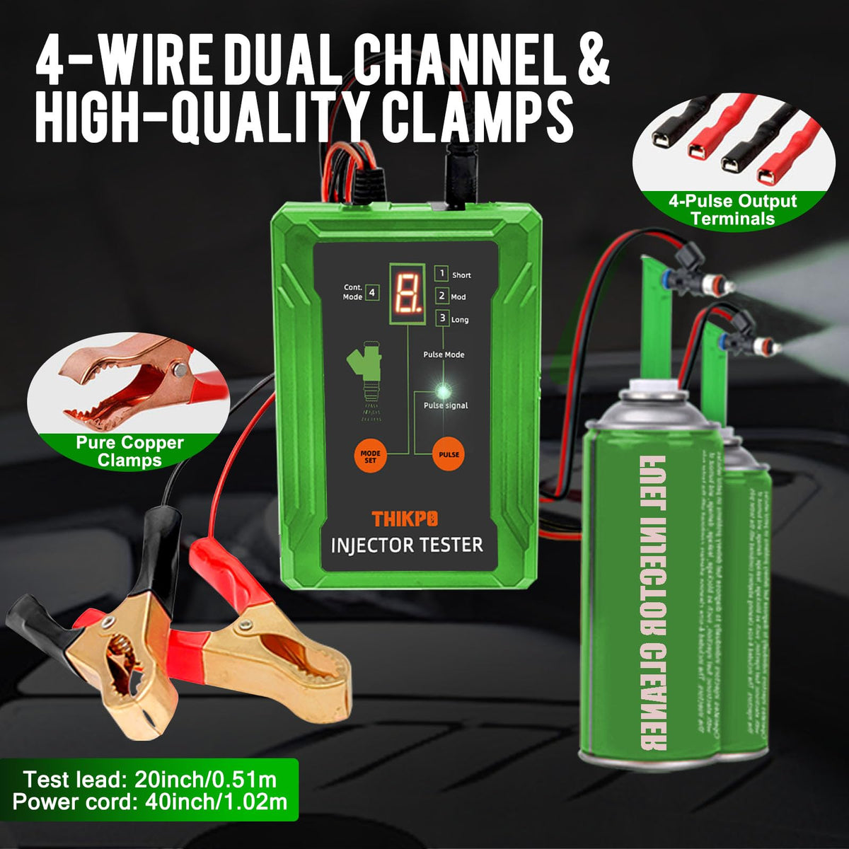 THIKPO dual output terminals with leads for comparative injector testing