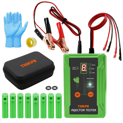 THIKPO front panel view showing controls and benefits of portable tester