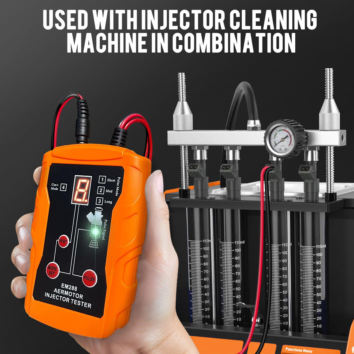 THIKPO in use during off-engine testing with pressure gauge for accurate diagnostics