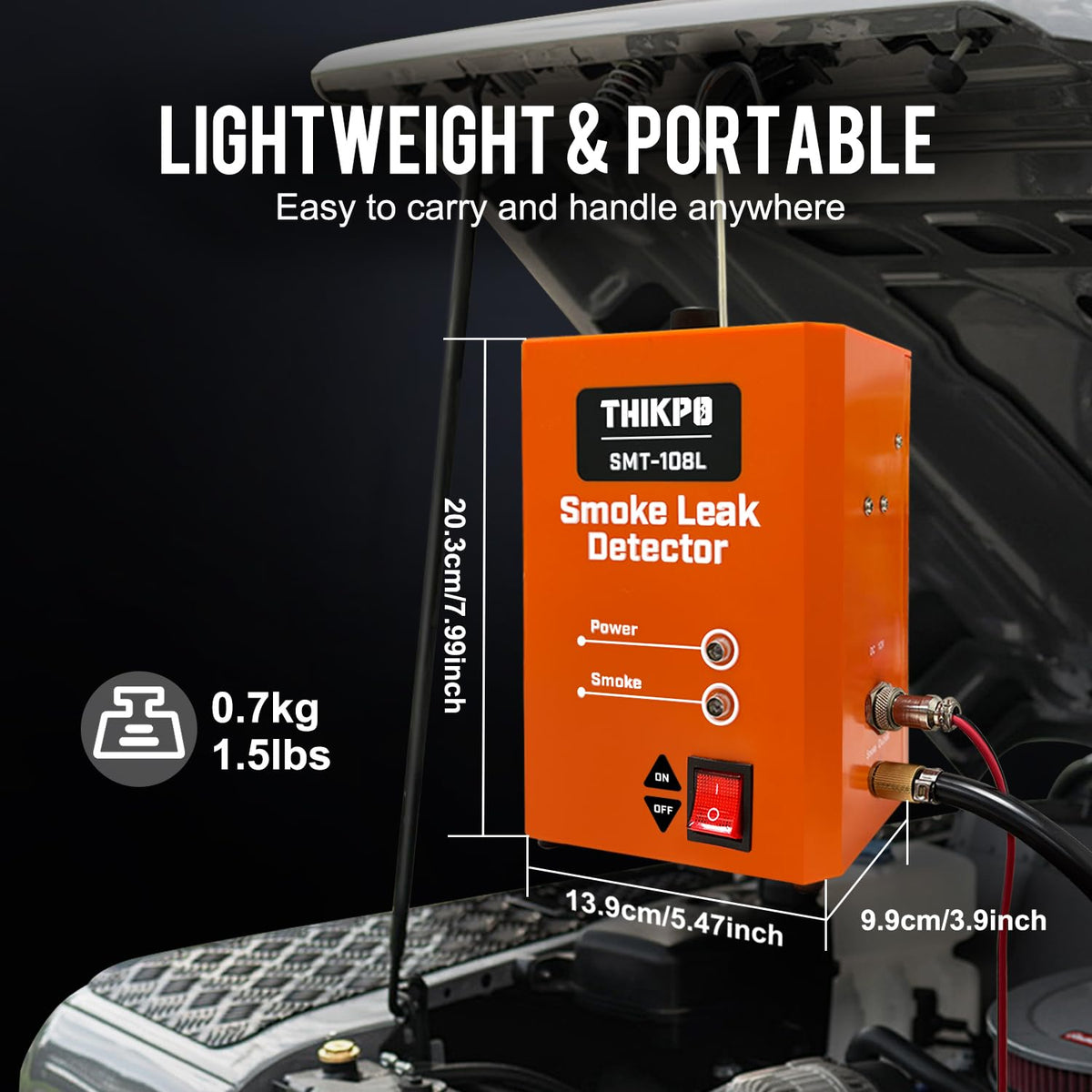 THIKPO in use under hood diagnosing an intake leak for faster troubleshooting
