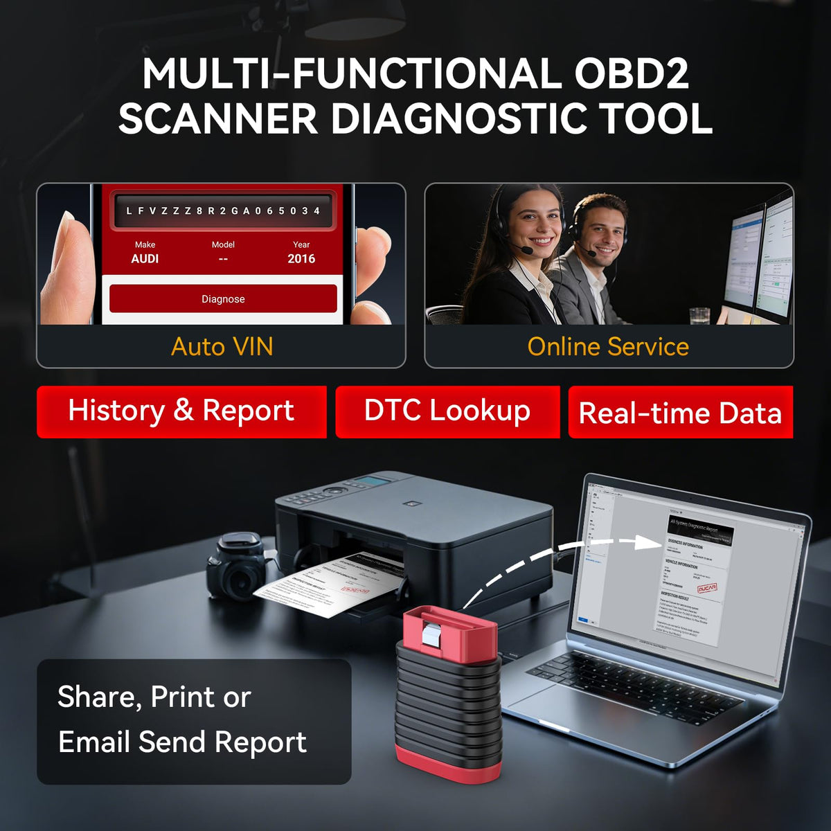thinkcar bd6 diagnostic report printed showing exportable reports benefit
