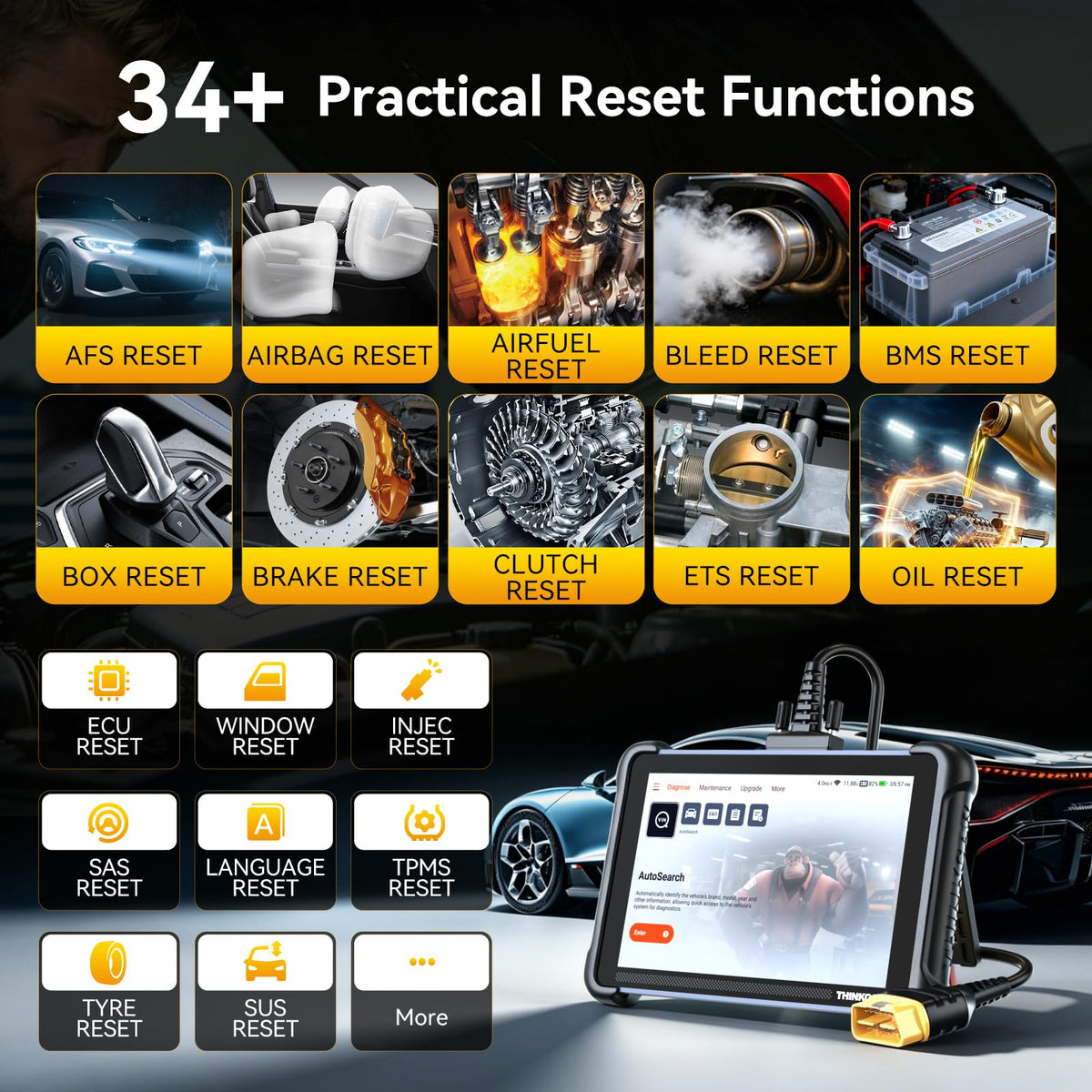 thinkcar ECU coding menu on ThinkScan 689 enabling customizable vehicle settings