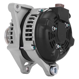 ThinkFar alternator held in hands to show size and installation scale