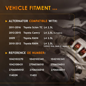 ThinkFar alternator label closeup with visible part numbers for verification